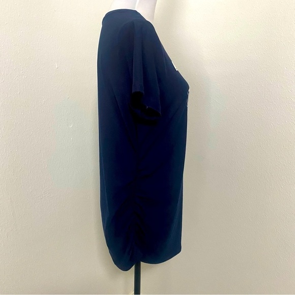 Time and Tru “Mama Vibes” Maternity Shirt Navy Cinched Sides Size Various - Picture 3 of 7